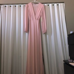 Tobi powder/millennial pink sleeved maxi dress